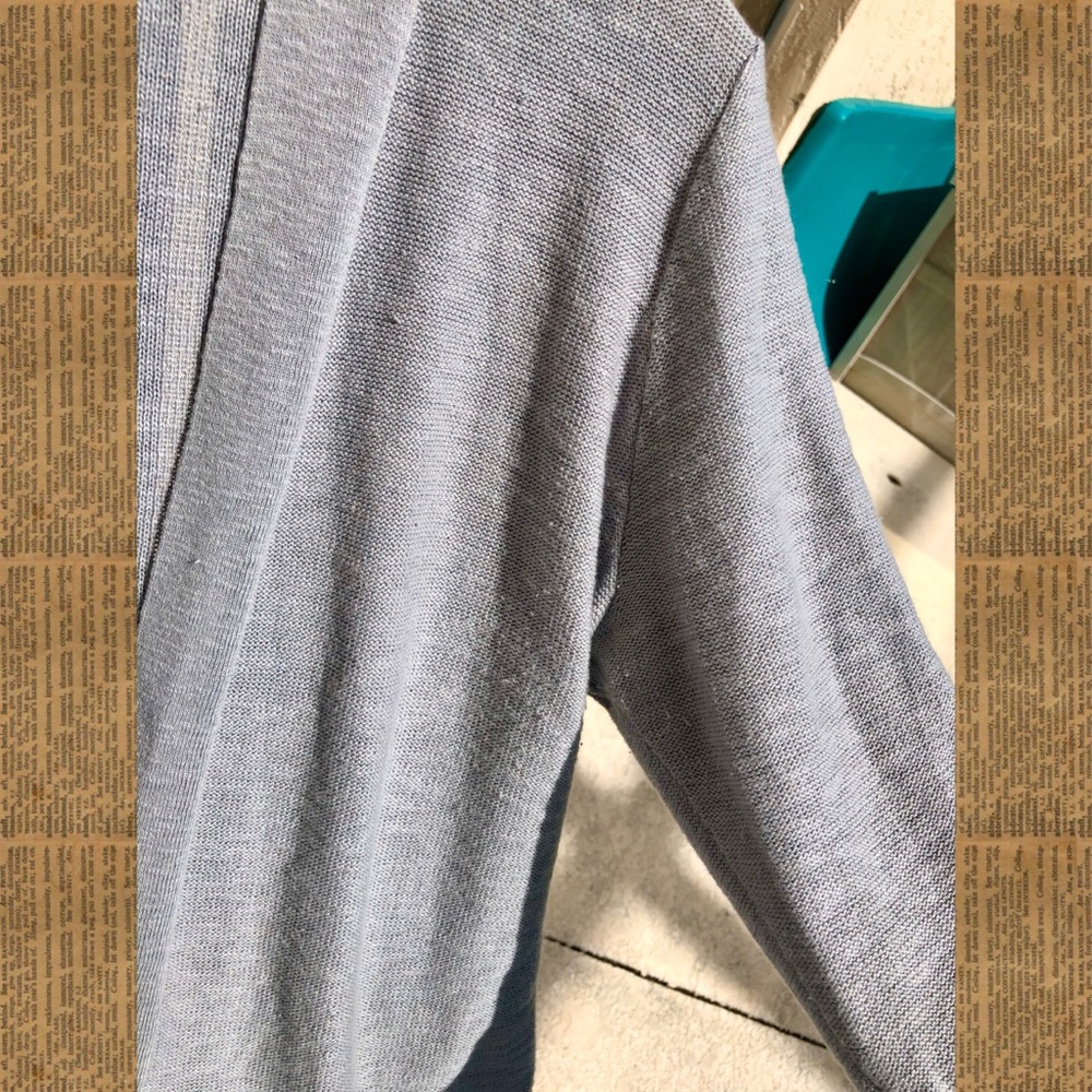j. crew gray ruffled cardigan - Picture 4 of 7